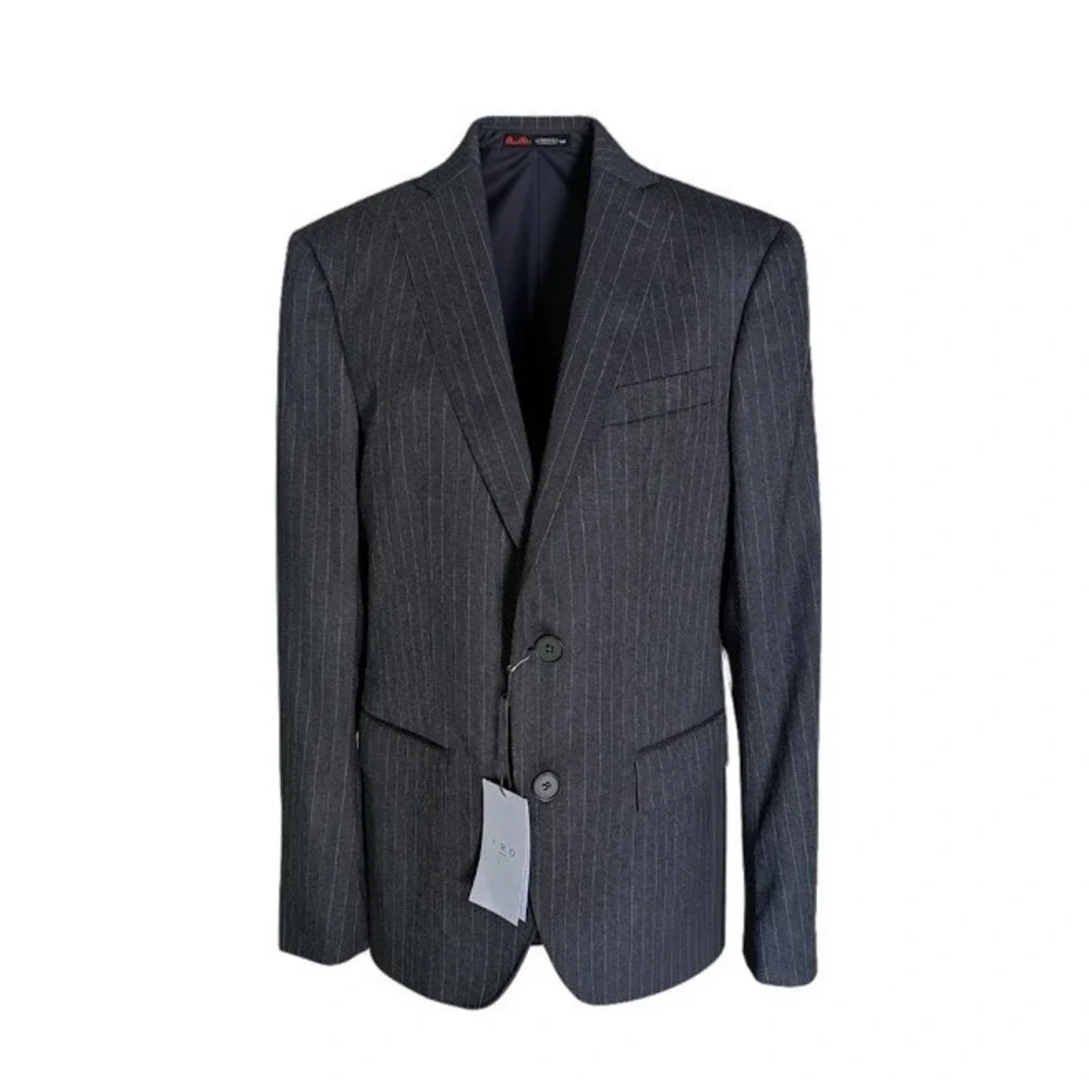IRO Paris Mens Pitea Dark Grey Pinstripe Virgin Wool Blazer Jacket AR841 Size 50